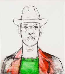 Tillmann Damrau, DER TEXANER, 2008, Mischtechnik auf Leinwand, 40 x 35 cm