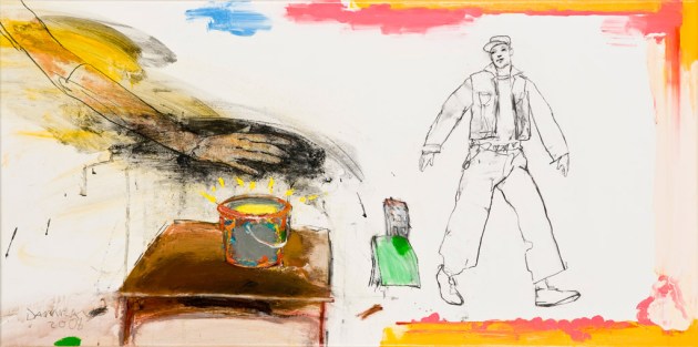 Tillmann Damrau, JAKOB, GOTT SEGNE DICH, 2008, Mischtechnik auf Leinwand, 49 x 99 cm