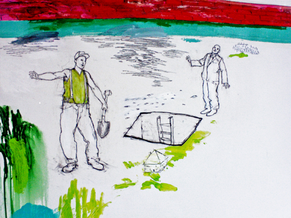 Tillmann Damrau, Detail eines angefangenen Bildes